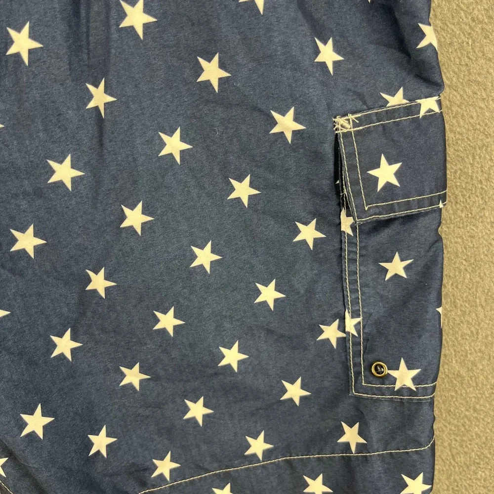 Chaps Mens Swim Trunks Board Shorts American‎ Flag Stars Stripes Size L G